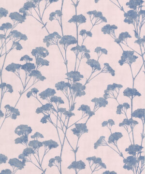 Tulsa Sprig Smooth Vinyl Floral Trail Shades of Blue Blush Pink Grey  Glitter E9