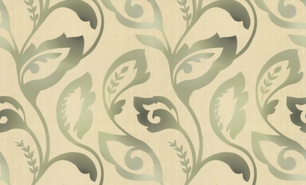Modern Times Smooth Wallpaper Floral Vines Shades of Cream Beige Olive Green  A7 - Image 2
