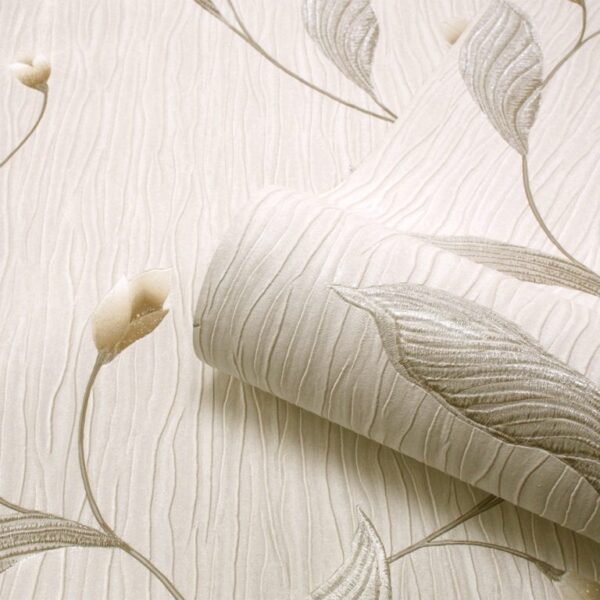 Belgravia Decor The Tiffany Collection Tiffany Platinum Silver / Ivory Wallpaper