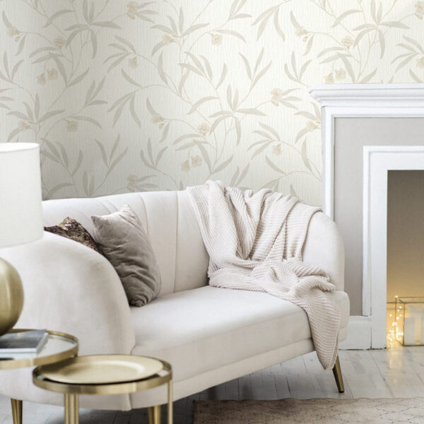 Belgravia Decor Tiffany Floral Trail White/Cream Wallpaper - Image 2