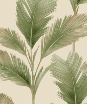 Belgravia Decor Kailani Palm Leaves Sage/Cream Wallpaper