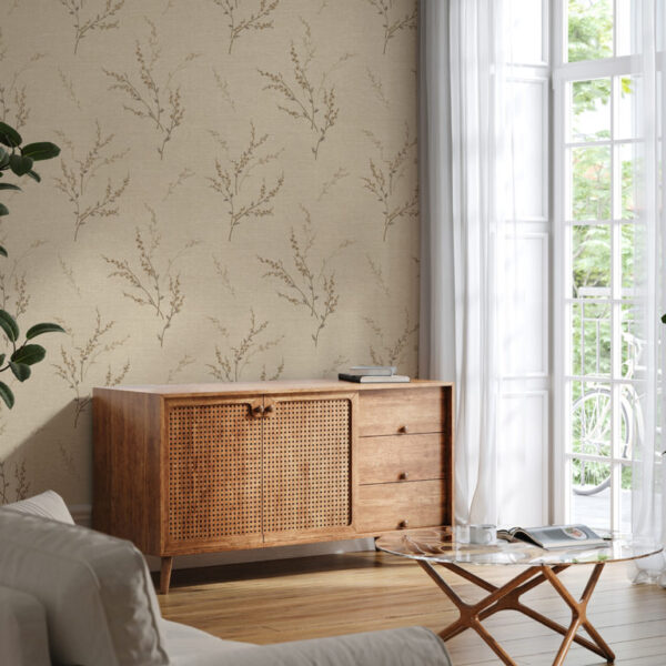 Belgravia Decor Carmella Tree Blossom Beige Wallpaper - Image 4
