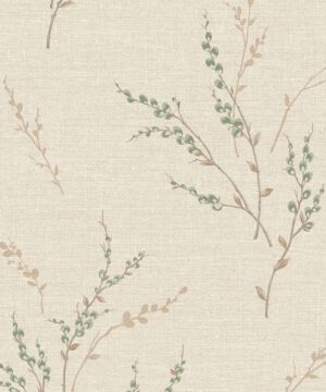 Belgravia Decor Carmella Tree Blossom Green Wallpaper