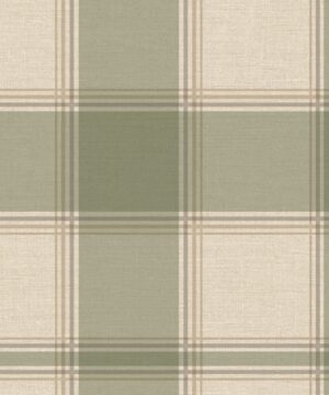 Belgravia Decor Carmella Hessian Check Green Wallpaper