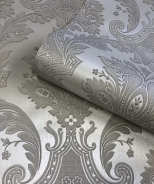 Belgravia Decor Amara Damask Gunmetal Metallic Wallpaper