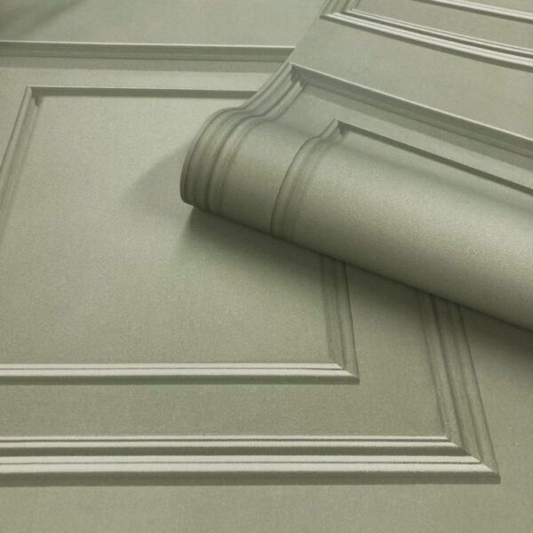 Belgravia Decor Oliana Wood Panel 3D Effect Sage Wallpaper
