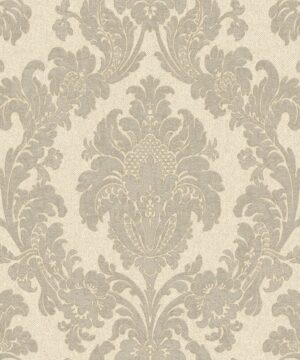 Belgravia Decor Ciara Damask Soft Silver Glitter Wallpaper