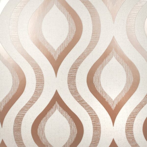 Fine Decor Quartz Geo Rose Gold Glitter Wallpaper
