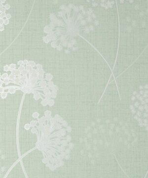 Fine Decor Grace Allium Flower Green Wallpaper
