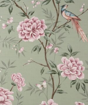 Crown Akina Floral Sage Wallpaper