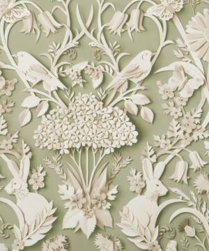 Fine Decor Woodland 3D Effect Sage Wallpaper