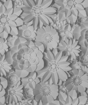 Fine Decor Dimensions 3D Effect Floral Grey Wallpaper