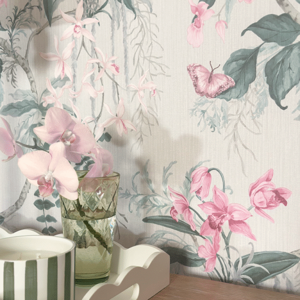 Belgravia Decor Suki Floral Trail Pink/Sage Wallpaper | Elegant Botanical Design - Image 2