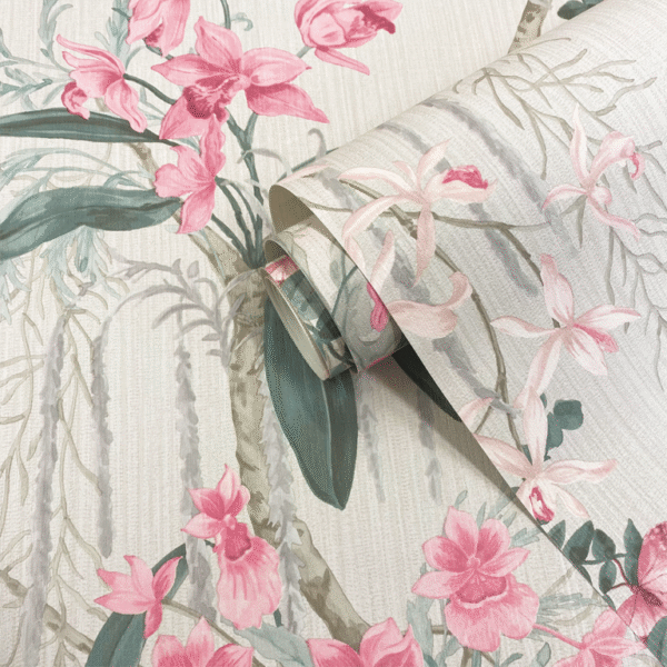 Belgravia Decor Suki Floral Trail Pink/Sage Wallpaper | Elegant Botanical Design - Image 3
