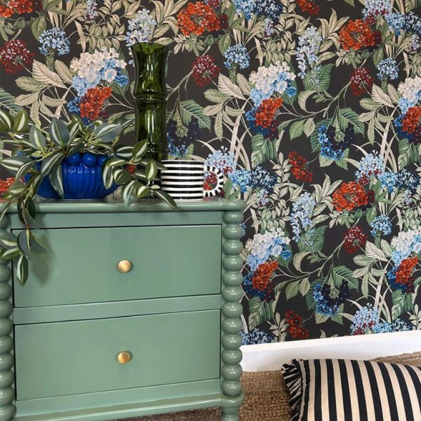Belgravia Decor Misaki Floral Bloom Charcoal Wallpaper | Bold Botanical Design - Image 3