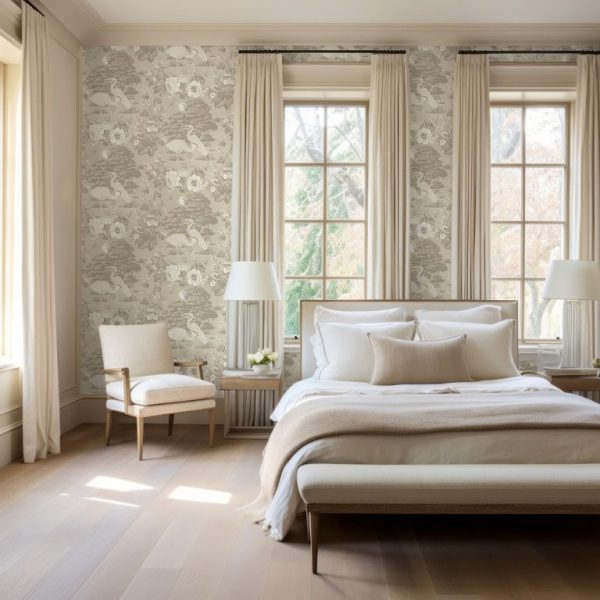 Belgravia Decor Izumi Oriental Cranes Cream Wallpaper | Elegant Japanese Inspired Design - Image 3