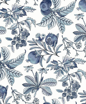 Fine Decor Cecilia Floral Blue Wallpaper