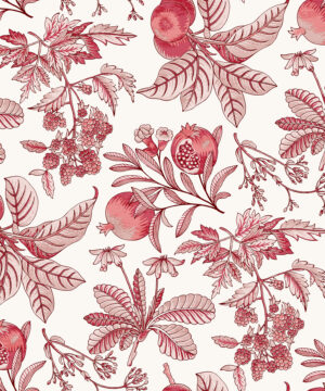 Fine Decor Cecilia Floral Red Wallpaper