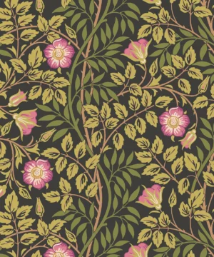Hoopla Walls Eden Rosehip Trail Aubergine Wallpaper