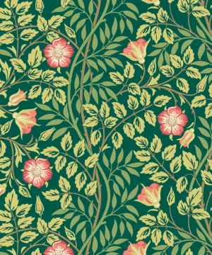 Hoopla Walls Eden Rosehip Trail Forest Green Wallpaper
