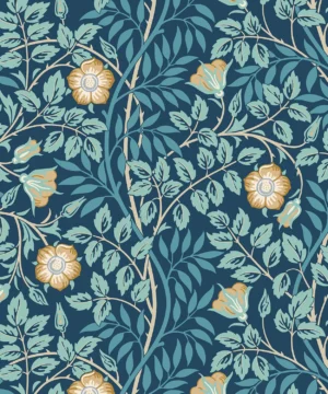 Hoopla Walls Eden Rosehip Trail Navy Blue Wallpaper
