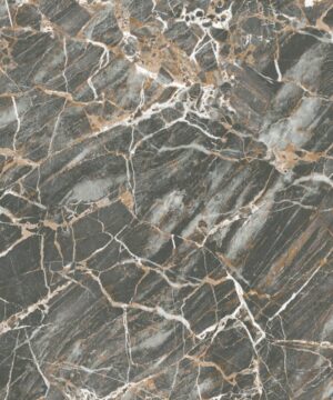 Crown Carbon Onyx Marble Charcoal Metallic Wallpaper
