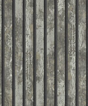 Crown Carbon Oxidize Stripe Grey Metallic Wallpaper