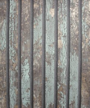 Crown Carbon Oxidize Stripe Teal Metallic Wallpaper