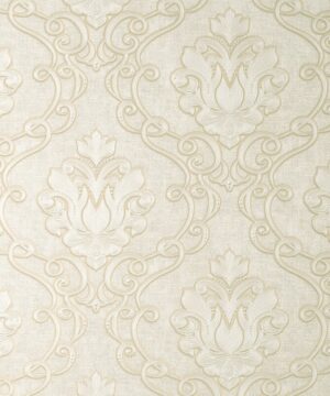 Vymura Florentine Damask Stone Metallic Wallpaper