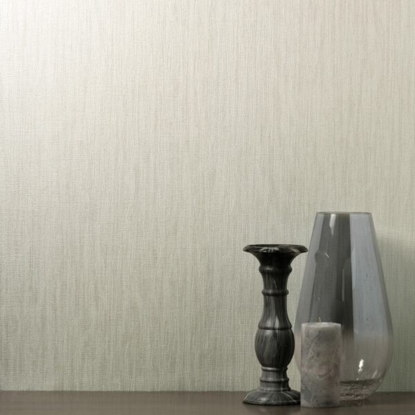 Vymura Milano Fabric Texture White Glitter Wallpaper - Image 2
