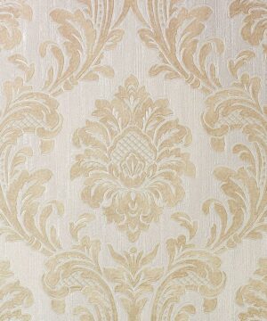 Vymura Milano Damask Cream/Gold Glitter Wallpaper