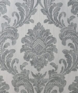 Vymura Milano Damask Silver/Grey Glitter Wallpaper