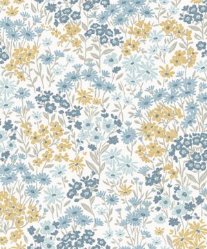 Crown Ditsy Daisies Light Blue Wallpaper