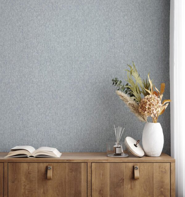 Crown Herringbone Blue Wallpaper - Image 2