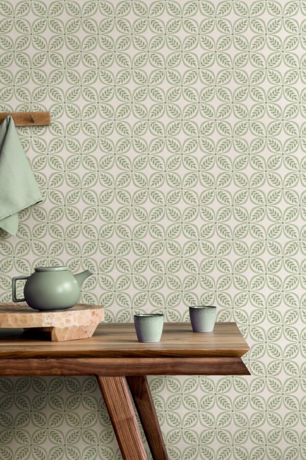 Crown Morgrove Trellis Green Wallpaper - Image 2