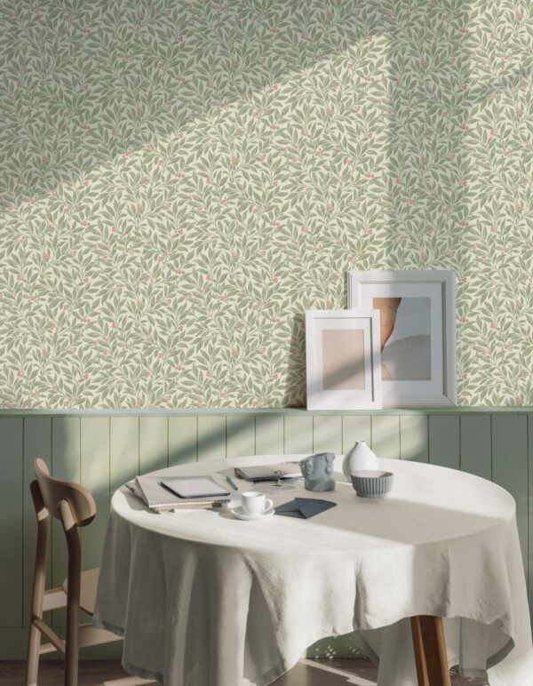 Crown Winter Berry Green Wallpaper - Image 2