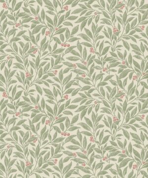 Crown Winter Berry Green Wallpaper