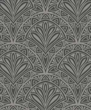 Hoopla Walls Elegance Deco Fan Black Wallpaper