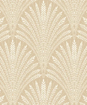 Hoopla Walls Elegance Leaf Fan Gold Wallpaper
