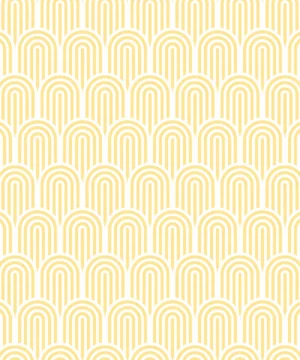 Hoopla Walls Geo Retro Arch Yellow Wallpaper