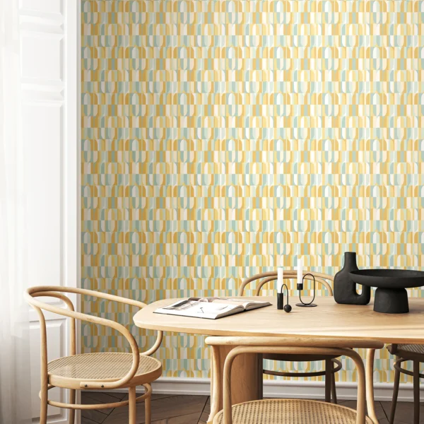 Hoopla Walls Geo Building Blocks Mellow Yellow Wallpaper - Image 2