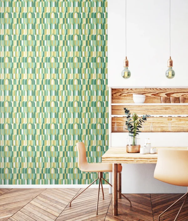 Hoopla Walls Geo Building Blocks Forest Mix Wallpaper - Image 2