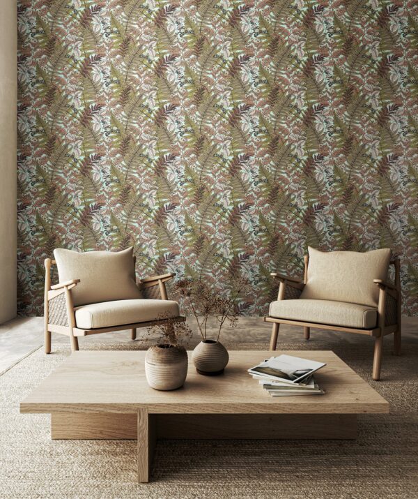 Hoopla Walls Fleur Wild Ferns Rosehip Wallpaper - Image 2