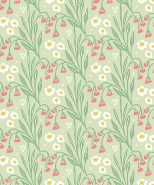 Hoopla Walls Fleur Meadow Stripe Pistachio Wallpaper