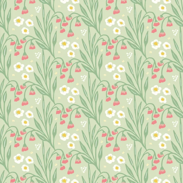 Hoopla Walls Fleur Meadow Stripe Pistachio Wallpaper