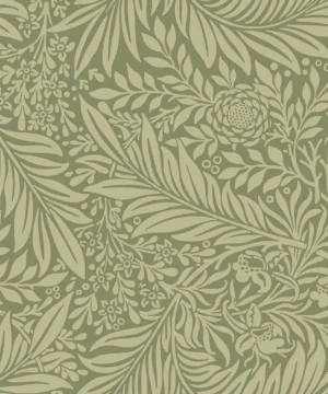 Hoopla Walls Elegance Leaf Vine Olivine Wallpaper
