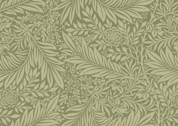 Hoopla Walls Elegance Leaf Vine Olivine Wallpaper