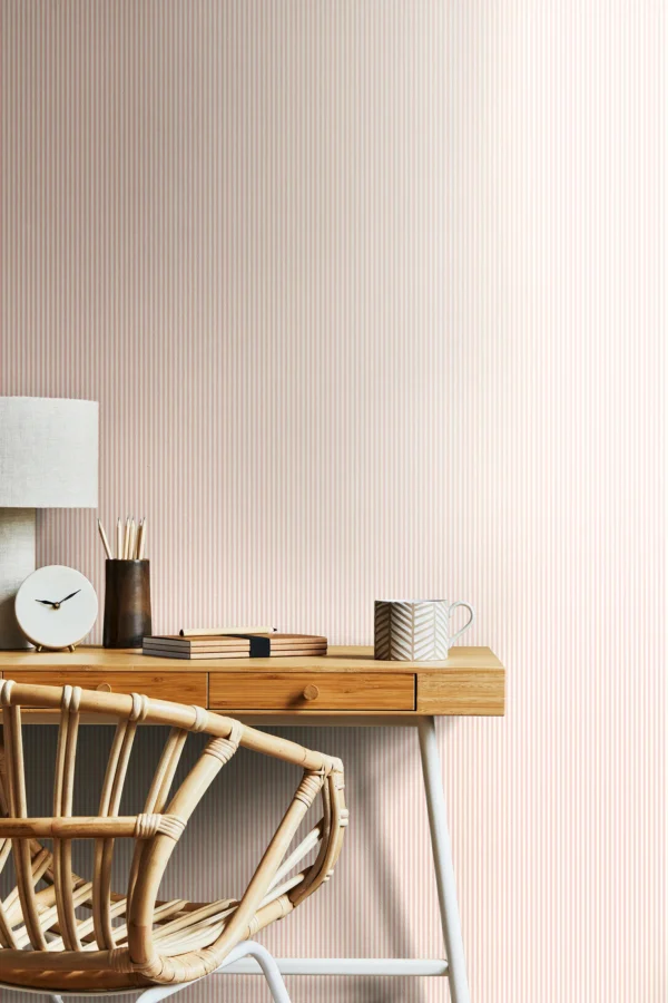 Hoopla Walls Elegance Tiny Stripe Rose Wallpaper - Image 2