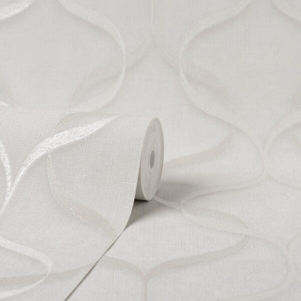 Vymura Milano Trellis Wave Off White Wallpaper - Image 2