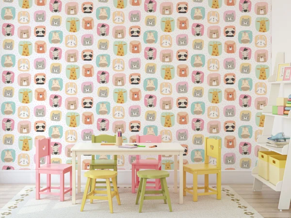 Hoopla Kids Picture Perfect Sugar Almond Wallpaper - Image 2